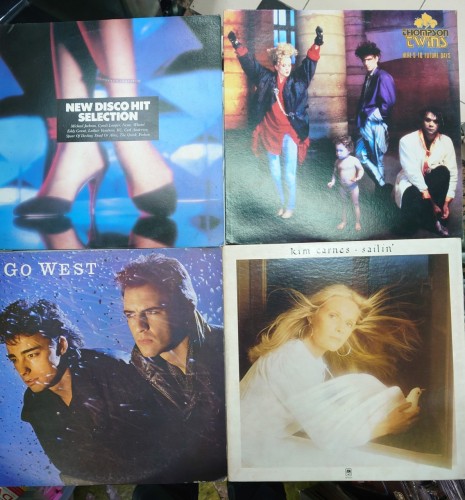 黑膠唱片Lp new disco hit selection. Thompson twins here's To future days. Go west. Kim carnes sailin. Each $60