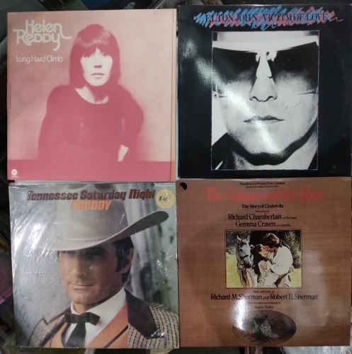 黑膠Lp: Helen Reddy long hard climb. Elton John victim of love.Tenncsscc Saturday night.the slipper and the rose.each$45. $120 for 3pcs.