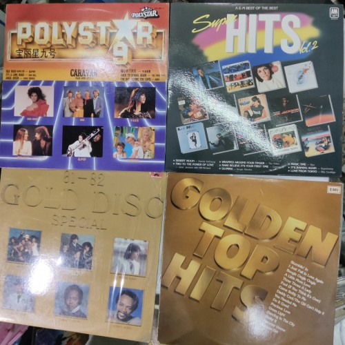 黑膠Lp: polystar 9. Super hits vol.2. 81-82 Gold diso. Golden Top Hits. 各$38  $100 for 3pcs.